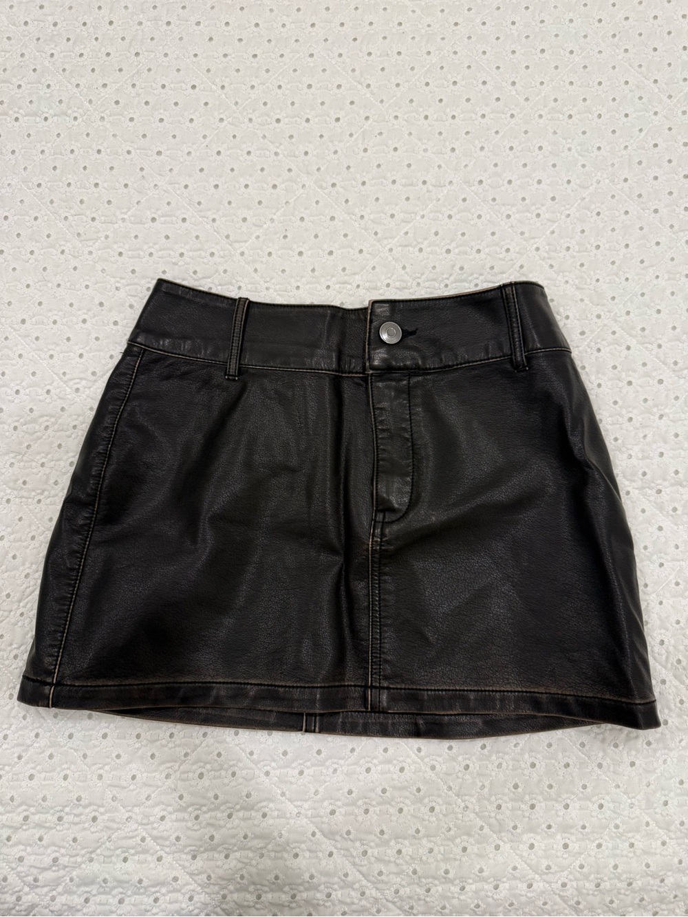 Ci Sono Dark Brown Faux Leather Mini Skirt